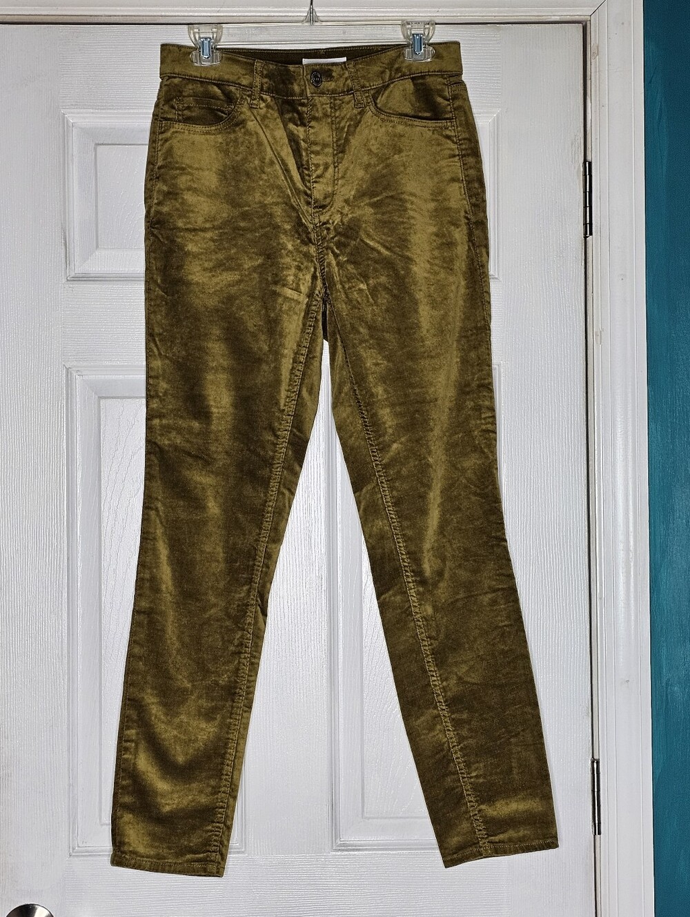 Loft Olive Green Velvet Pants Size 6 NWT
